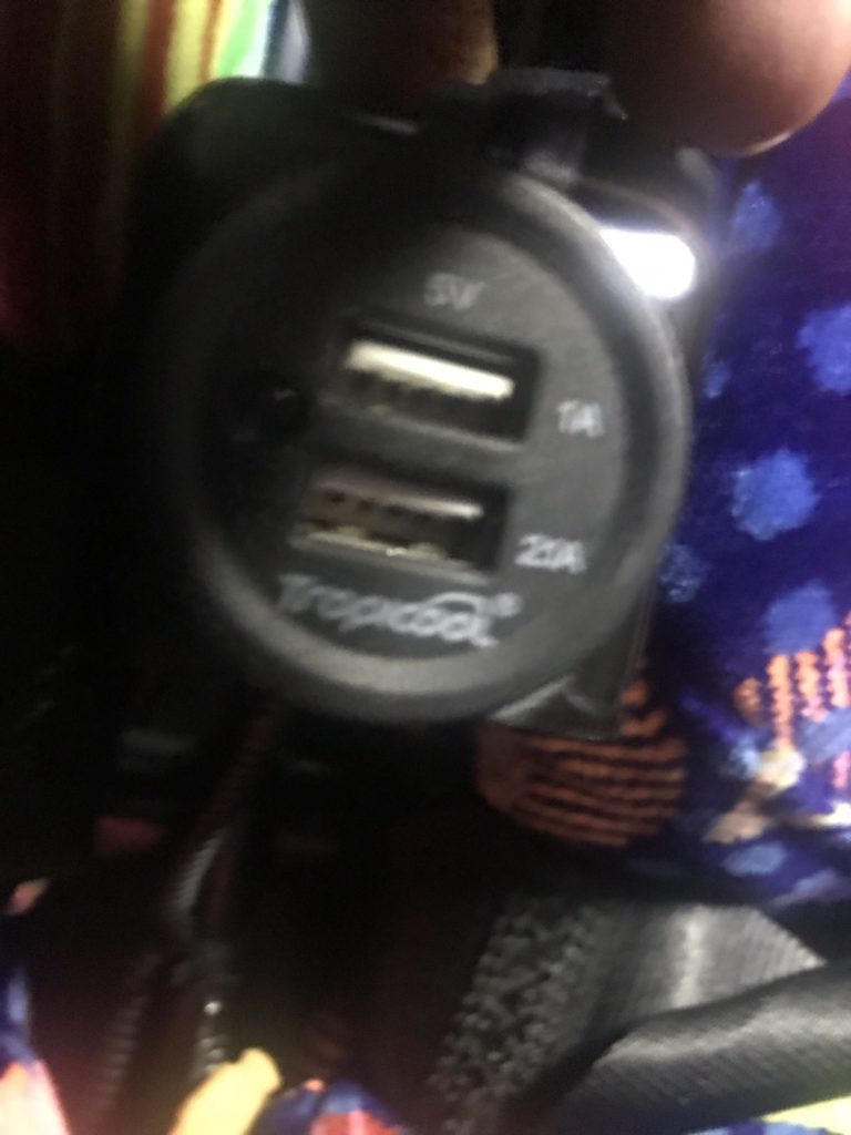 Parveen Travels B11R Charging Ports in Seat